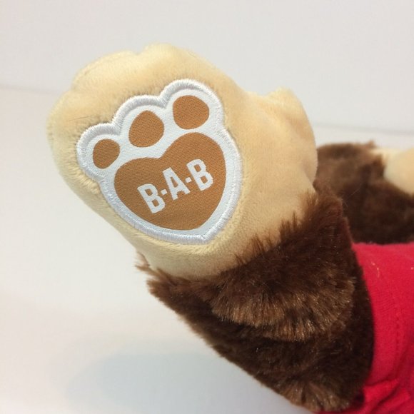 Build A Bear Monkey Plush Brown 18" Stuffed Animal Smiling Chimp Ape & Red Shirt - Picture 6 of 10